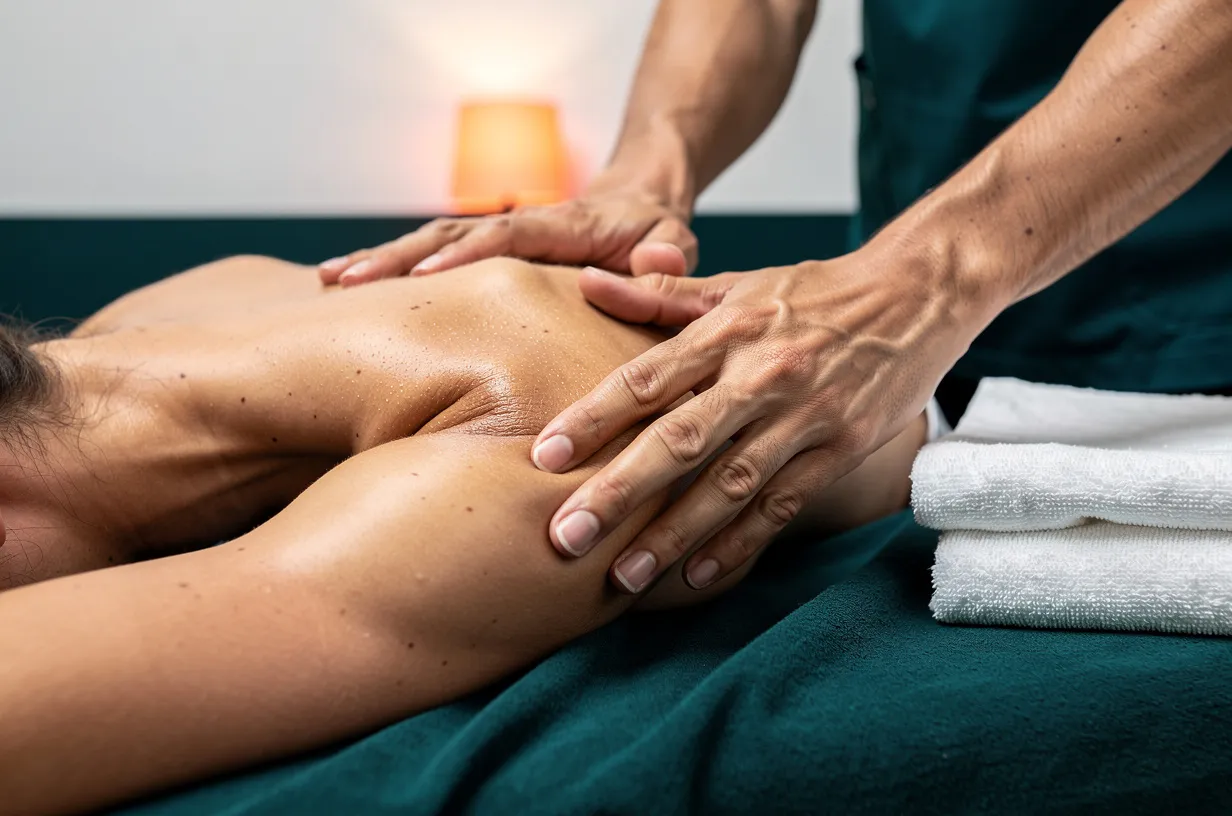 Massage thérapeutique précis du dos et des épaules par un kinésithérapeute — Cabinet Kiné Le Gall à Rennes