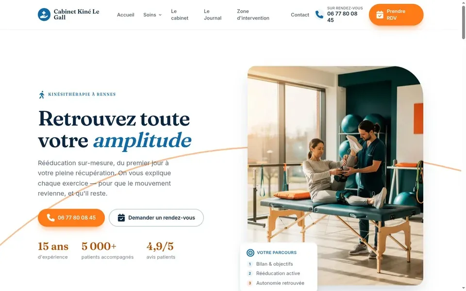 Aperçu du site kinésithérapeute à Rennes